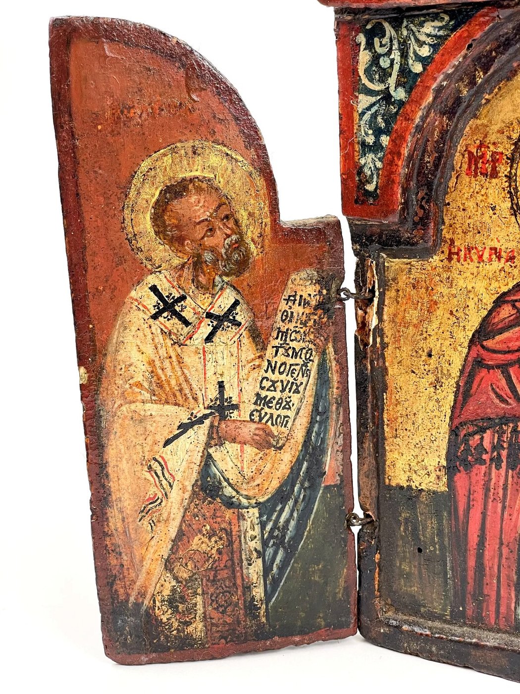 17th Century  Century Antique Greek Triptych Icon