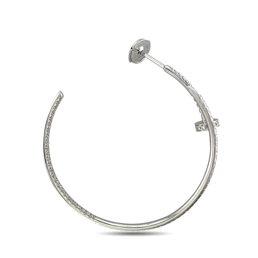 Cartier Juste un Clou 18K white gold diamond hoop earring with clasp