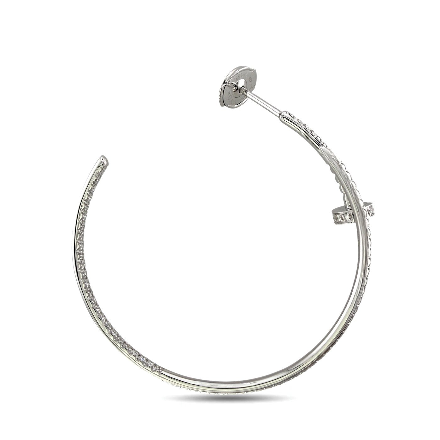 Cartier Juste un Clou 18K white gold diamond hoop earring with clasp