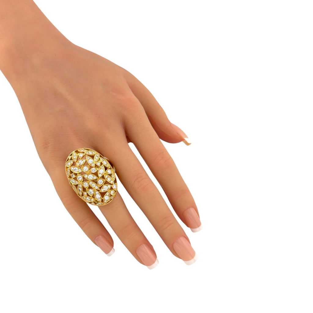 18K Yellow Gold 4.00ct Diamond Statement Ring