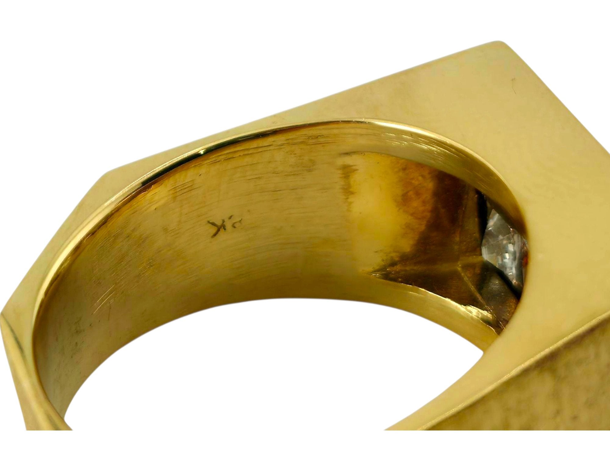 Vintage 18K Yellow Gold Ring with Multi Color 3.5ct Diamonds