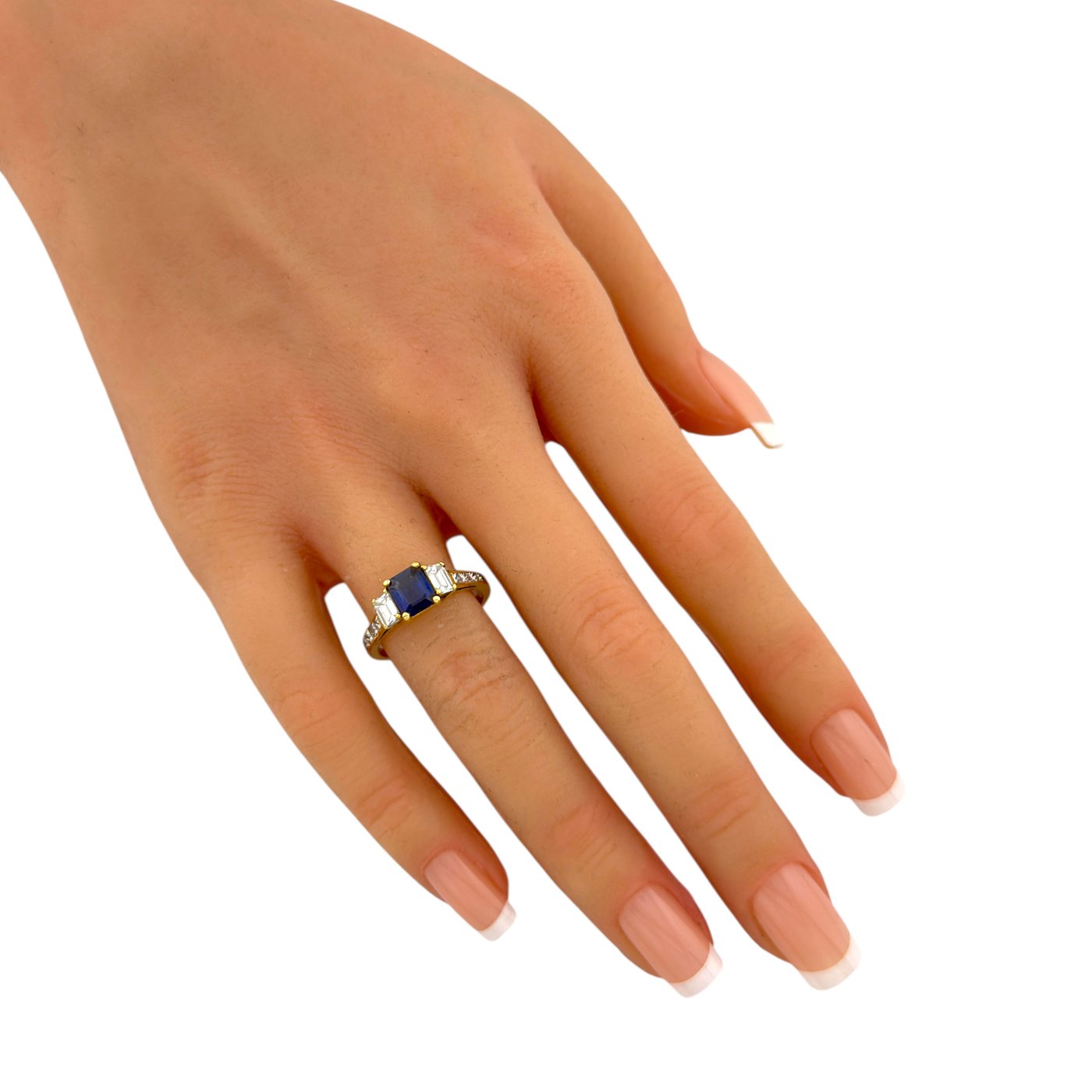 18K Yellow Gold 1.25ct Sapphire and 1ct Diamond Ring