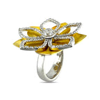 18K White and Yellow Gold Piero Milano Movable Petal Diamond Ring