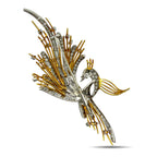 18K Yellow Gold 7.50ct Diamond Swan Brooch