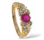 18K Gold 0.75ct Burma Ruby and Diamond Women's Ring