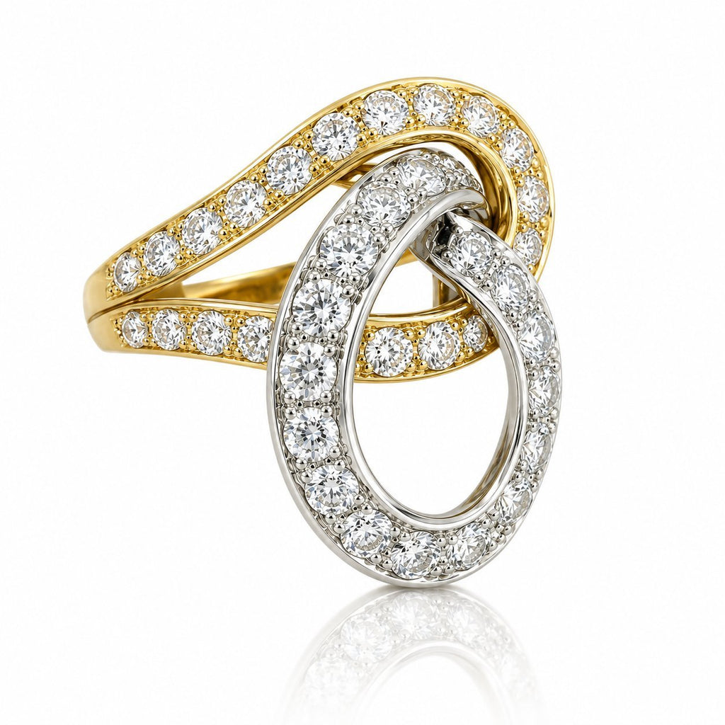 18K Ring in Yellow and White Gold and 2.50ct Diamonds