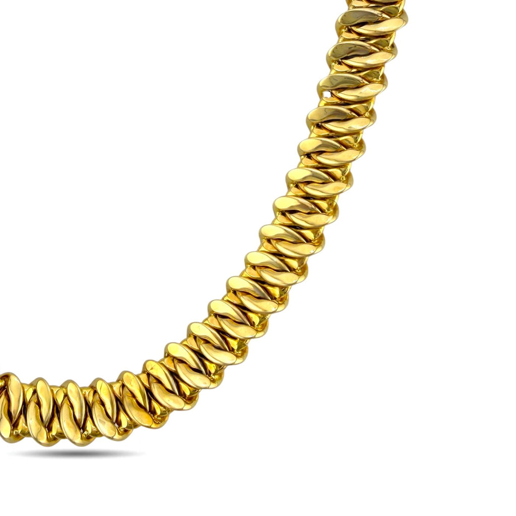 Twisted oval link chain necklace in 14K yellow gold
