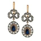 K. Faberge Imperial Russian 14K (56K) Gold and Diamond Earrings