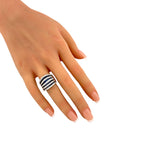 Bold 18K White Gold 1.68ct Sapphire and 2ct Diamond Ring