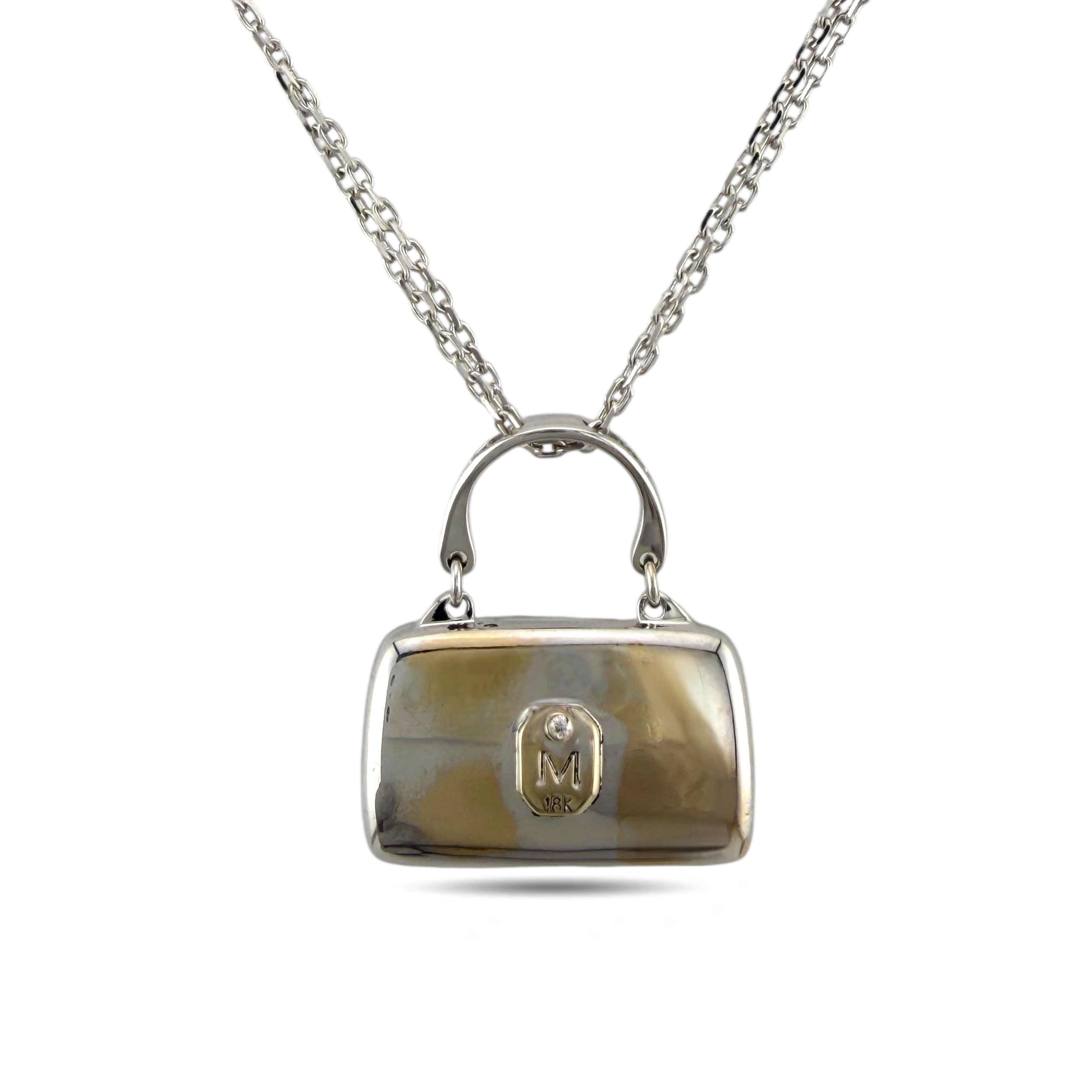 Mirabelle 18K White Gold 0.28ct Diamond Bag Pendant