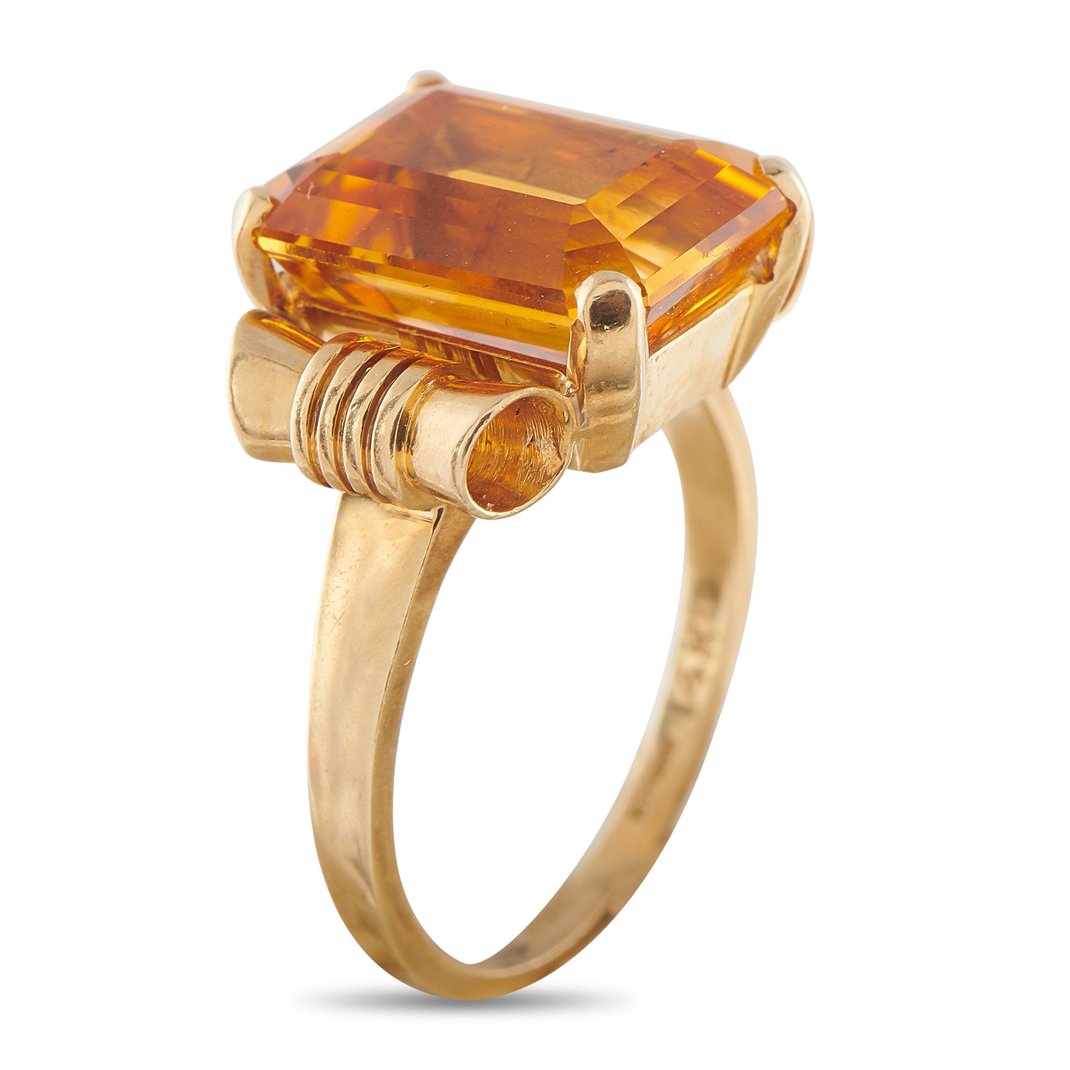 Tiffany & Co. - 14 kt. Yellow gold, Tiffany & Co. 14K Yellow Gold  Citrine Ring