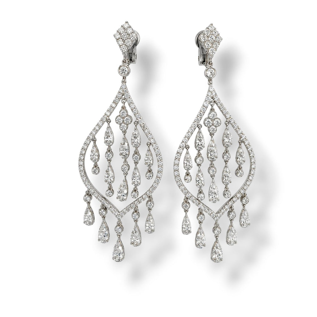 Crivelii 18K White Gold and  8.00ct Diamond Earrings