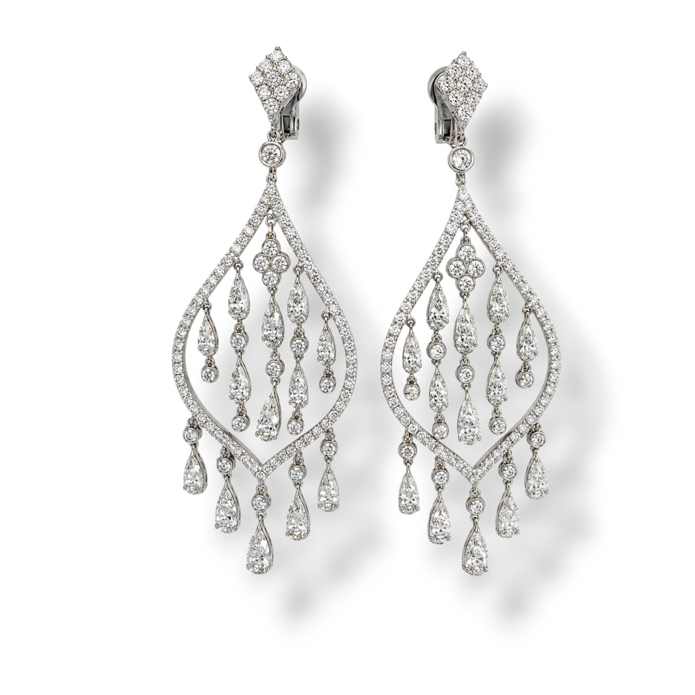 Crivelii 18K White Gold and  8.00ct Diamond Earrings