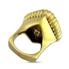 14K Yellow Gold 0.4ct Diamond and Onyx Statement Ring
