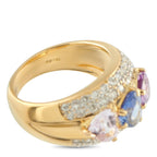18K Yellow Gold 0.64ct Diamond and Sapphire Ring