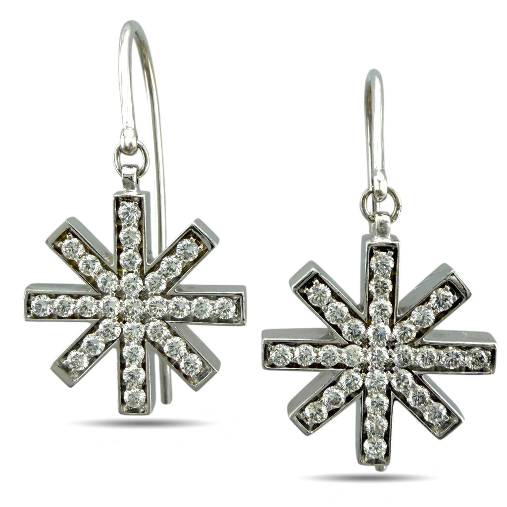 Hami 18K White Gold 1.31ct Diamond Star Necklace and Earring Set