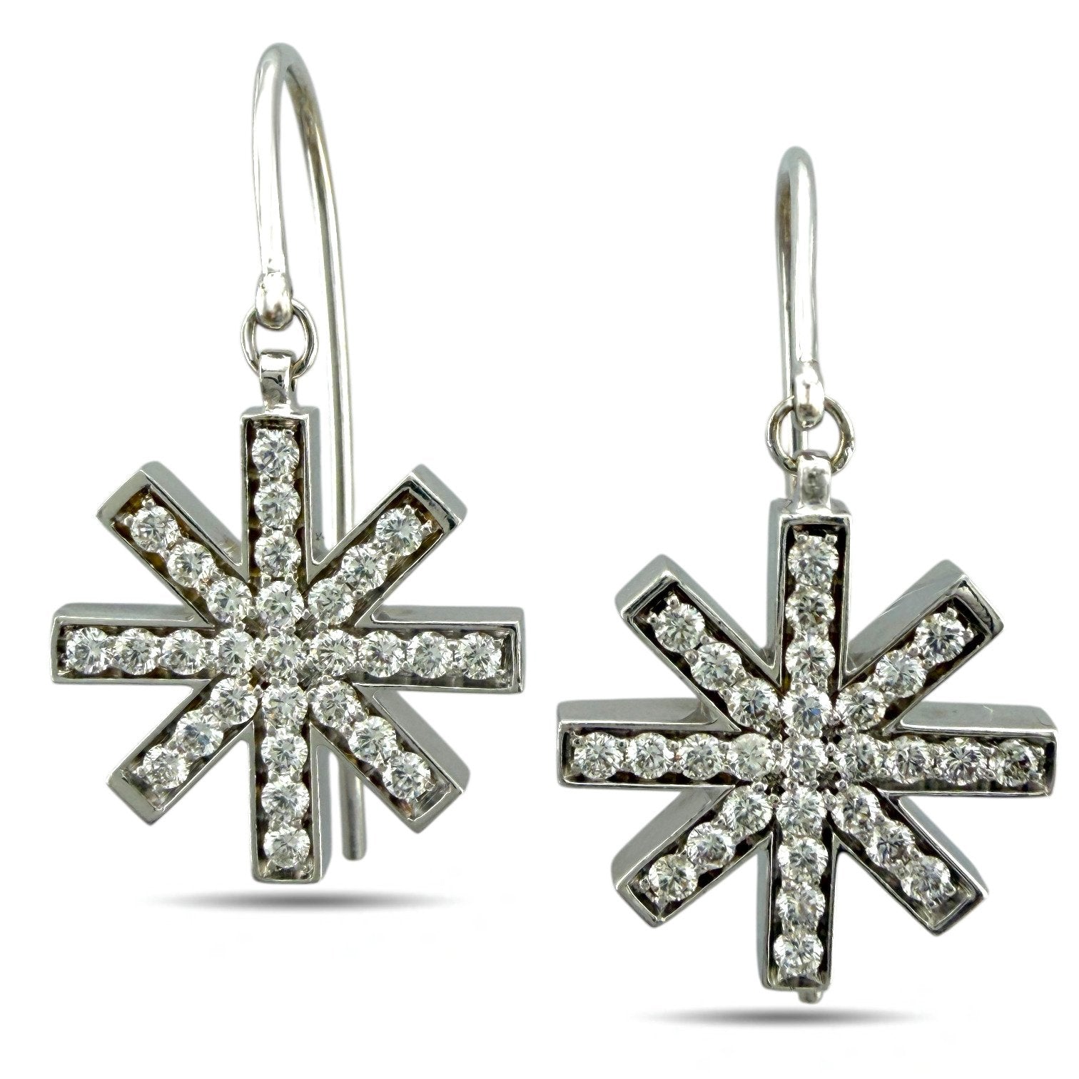 Hami 18K White Gold 1.31ct Diamond Star Necklace and Earring Set