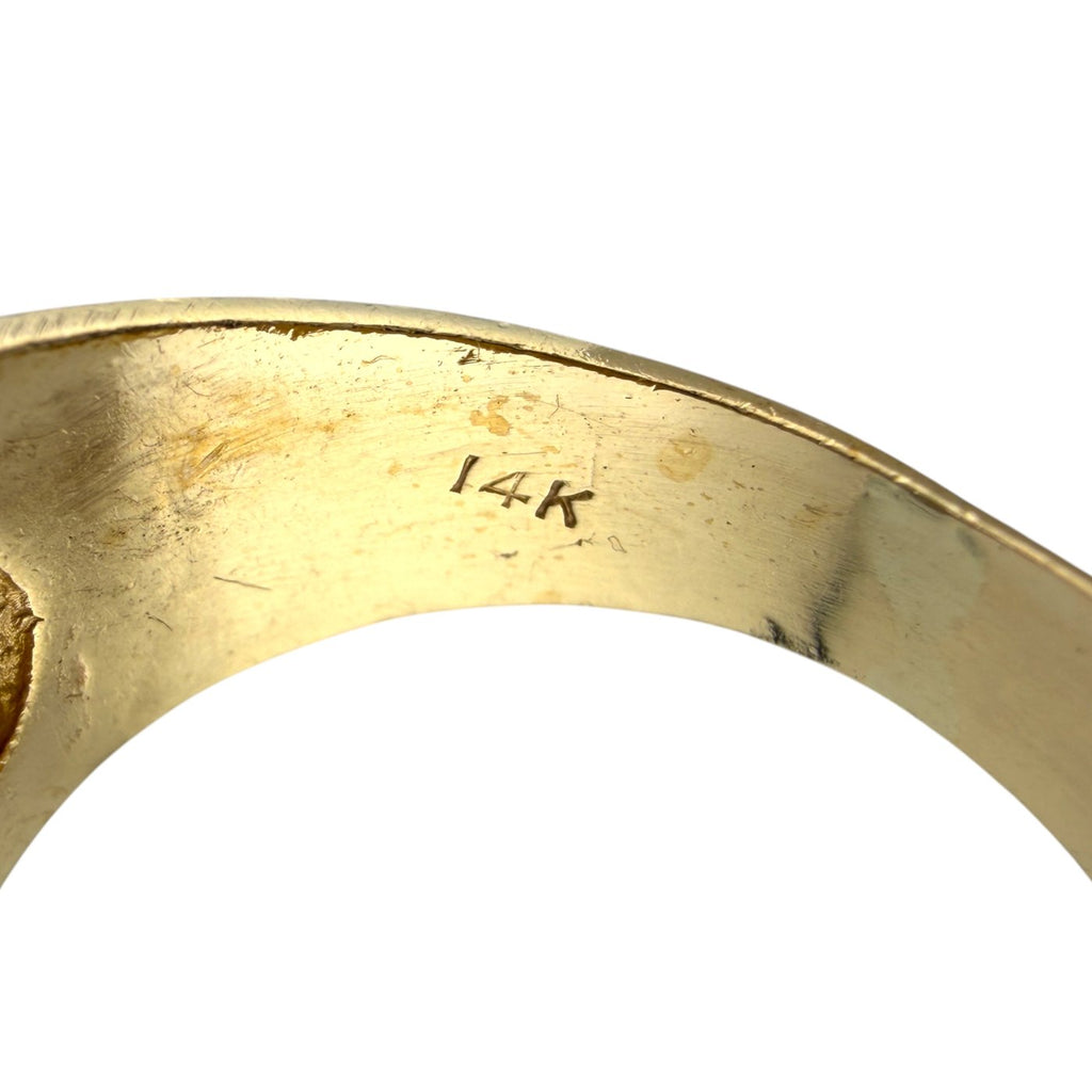 14K Yellow Gold 1.70ct Diamond Square Statement Ring