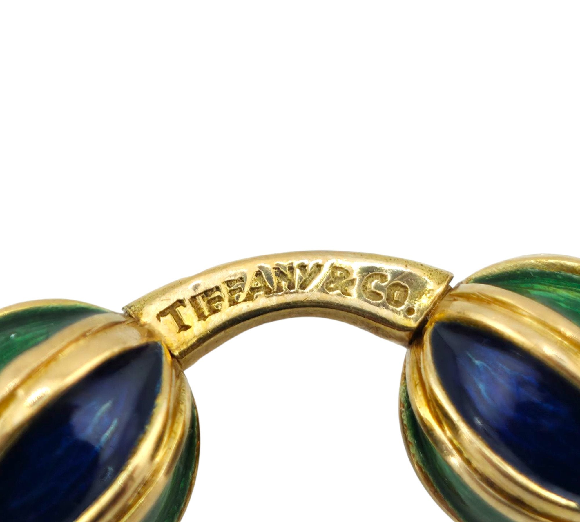 Tiffany & Co. 18K Gold and Enamel Cufflinks