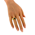 18K Yellow Gold Blue 1.50ct Sapphire Ring, Yellow gold -  1.50ct. tw. Sapphire
