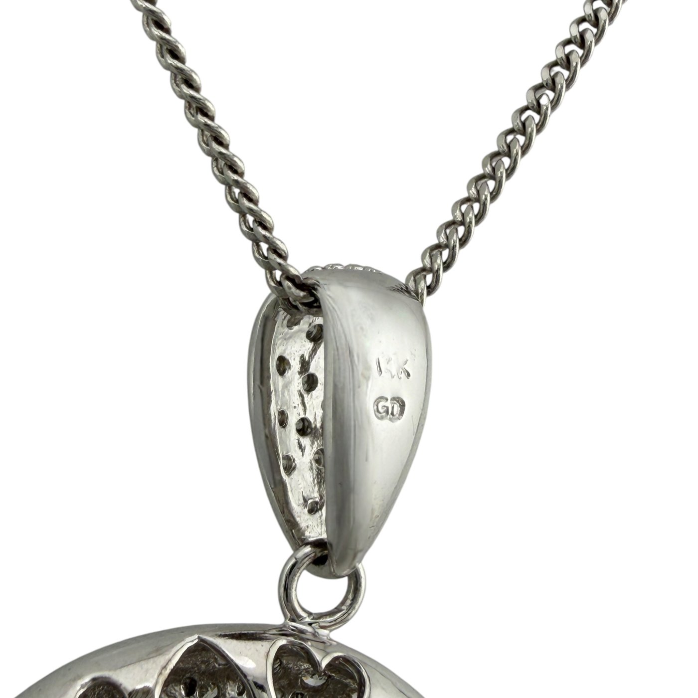 14K White Gold 1.50ct Diamond Heart Pendant Necklace