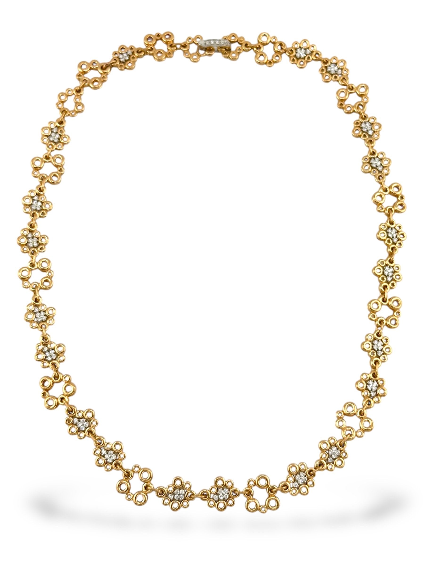 18K Rose Gold Bubble Motif Necklace with 1.1ct of Diamonds