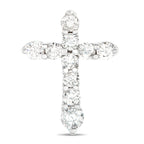 18K White Gold 1.0ct Diamond Cross Pendant