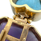 14K Yellow Gold 9.25ct Amethyst, 19.5ct Topaz and 1.5ct Diamond Convertible Brooch