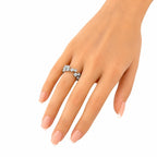 14K White Gold 1.00ct Diamond Abstract Flexible Band Ring