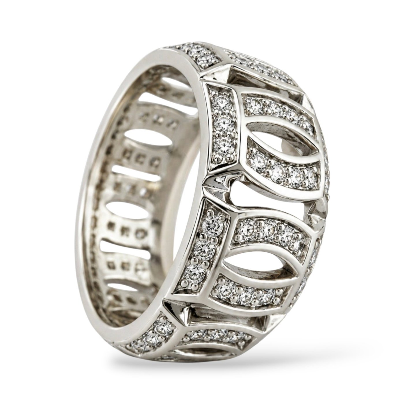 14K White Gold 1.00ct Diamond Band Ring