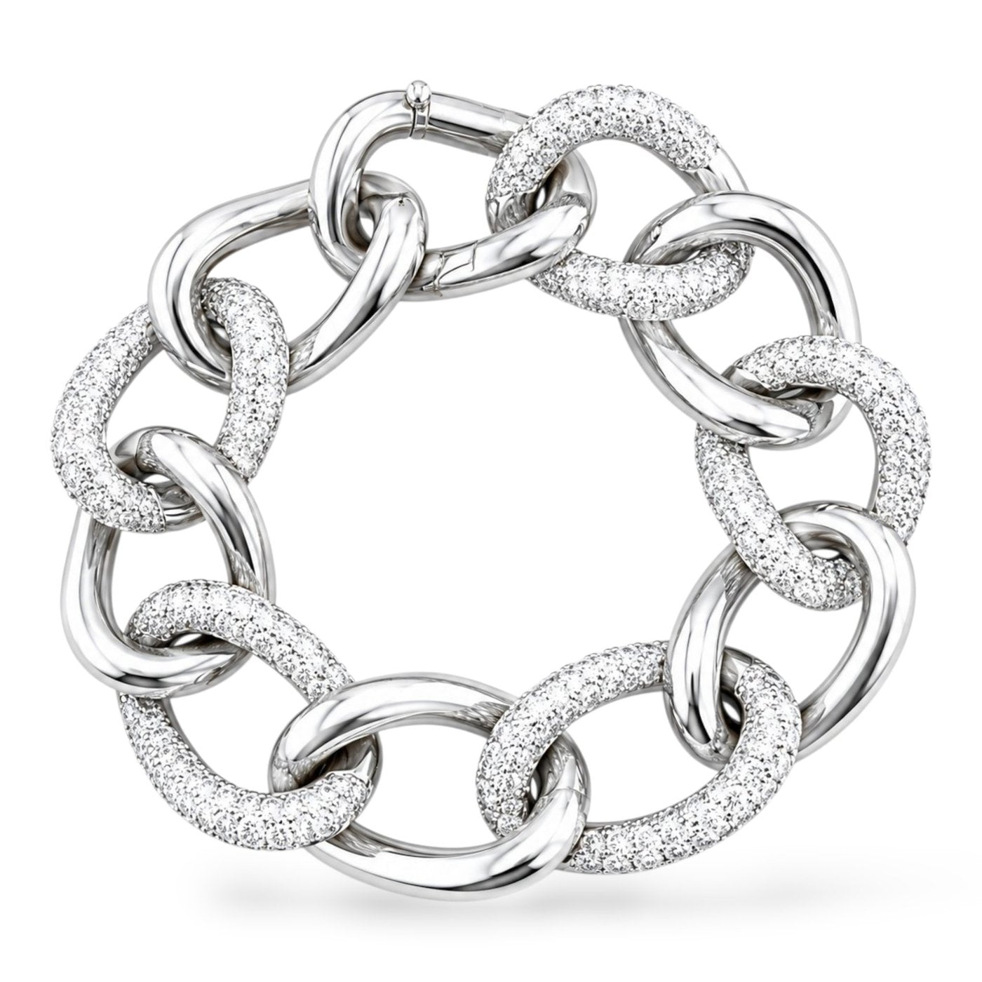 Tiffany & Co. White Gold 22.00ct Diamond Link Bangle Bracelet