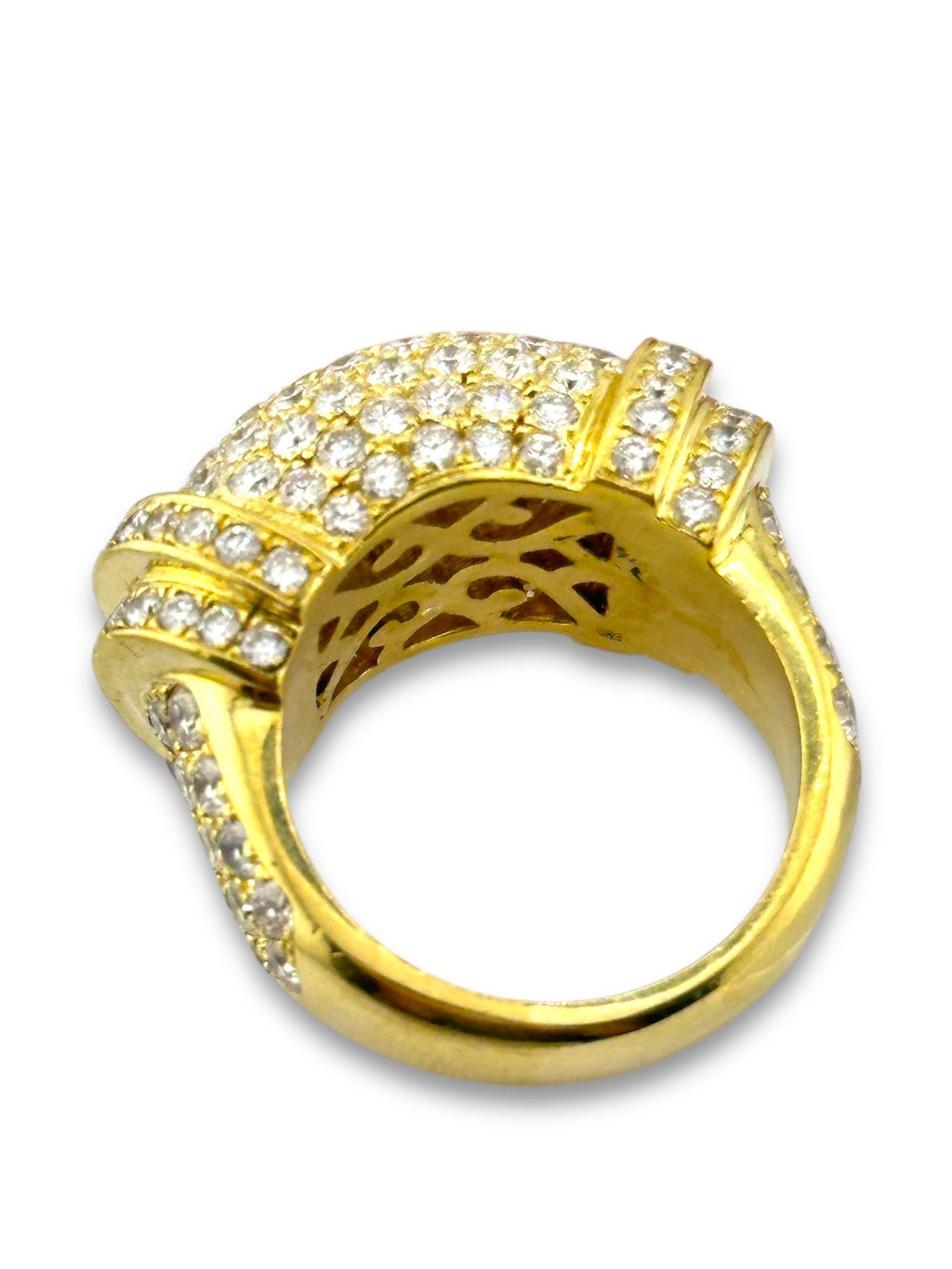 18K Yellow Gold Ring Set with 150 Sparkling Diamonds