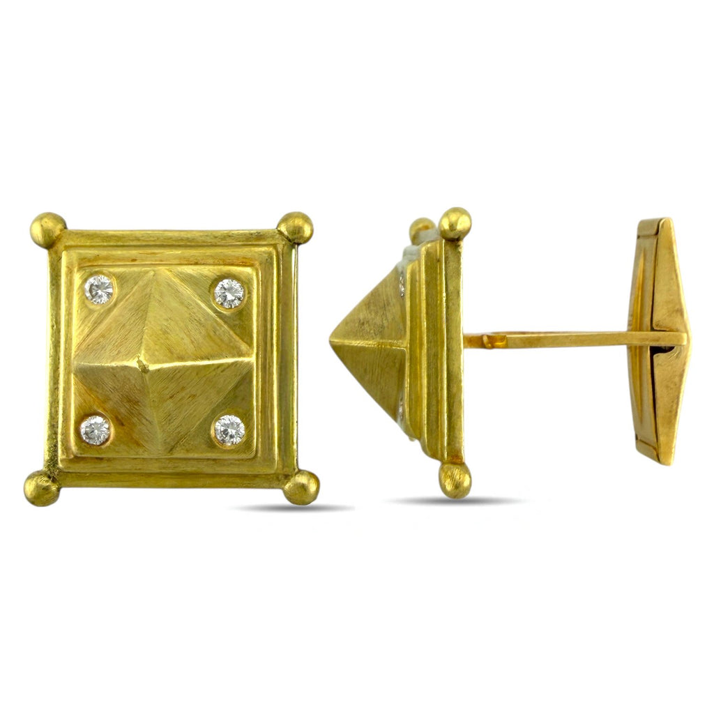 Doris Panos 18K Yellow Gold 0.24ct Diamond Cufflinks