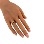 18K Yellow Gold 0.5ct Ruby and 0.24ct Diamond Cocktail Ring