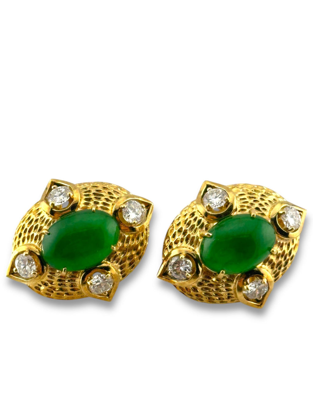 14K Oval Earrings with Diamonds