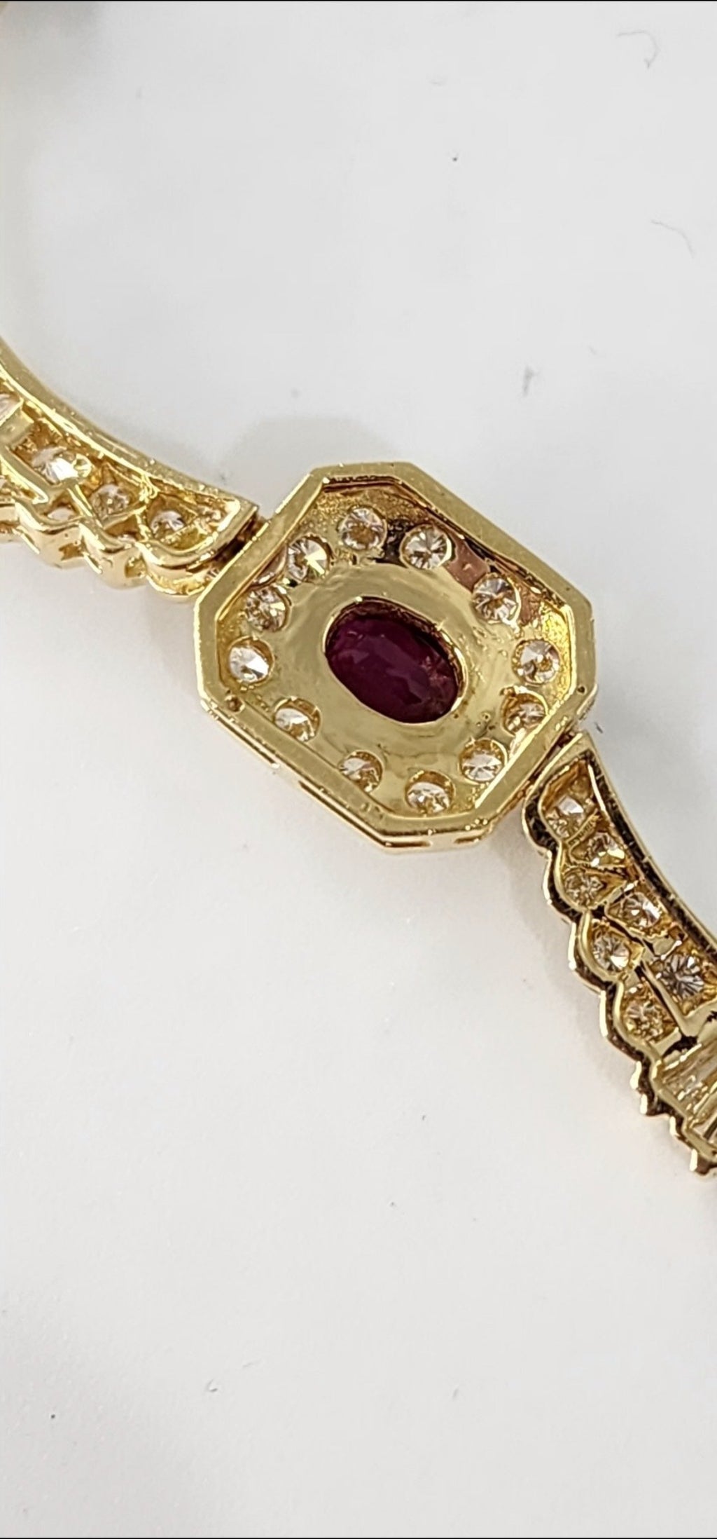 18K Gold Necklace Decorated with 11.6ct Diamonds and 7.5ct Rubies