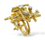 Large 14K Yellow Gold and 0.56ct Diamond Ring