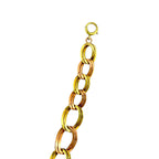 Gold tone circle link necklace with small ring clasp at top