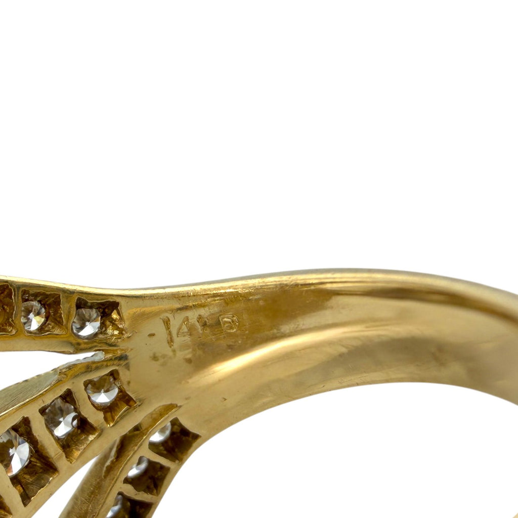 14K Yellow Gold 1.5ct Diamond Cluster Ring