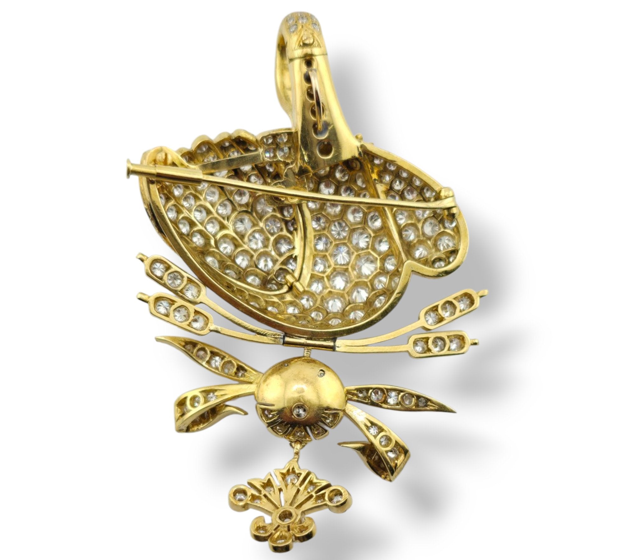 18K Yellow Gold Diamond-Encrusted Swan Brooch 8.0Ct  -  8.0ct. tw. Diamond (Natural)