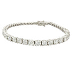 Certified 14K White Gold 12.3ct Diamond Tennis Bracelet