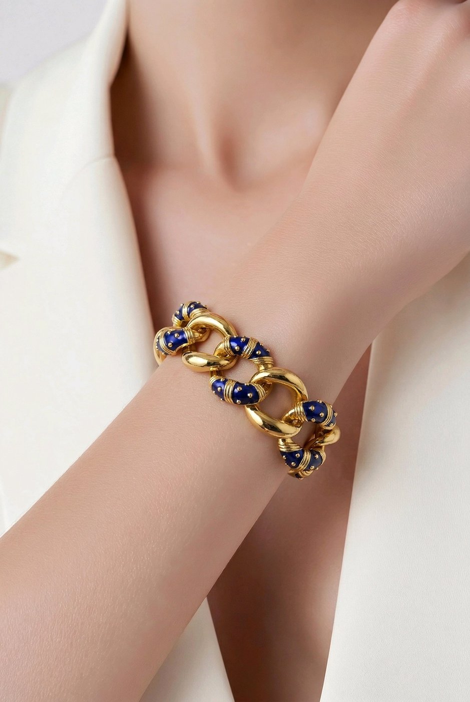 Hidalgo 18K Yellow Gold Enamel Bracelet