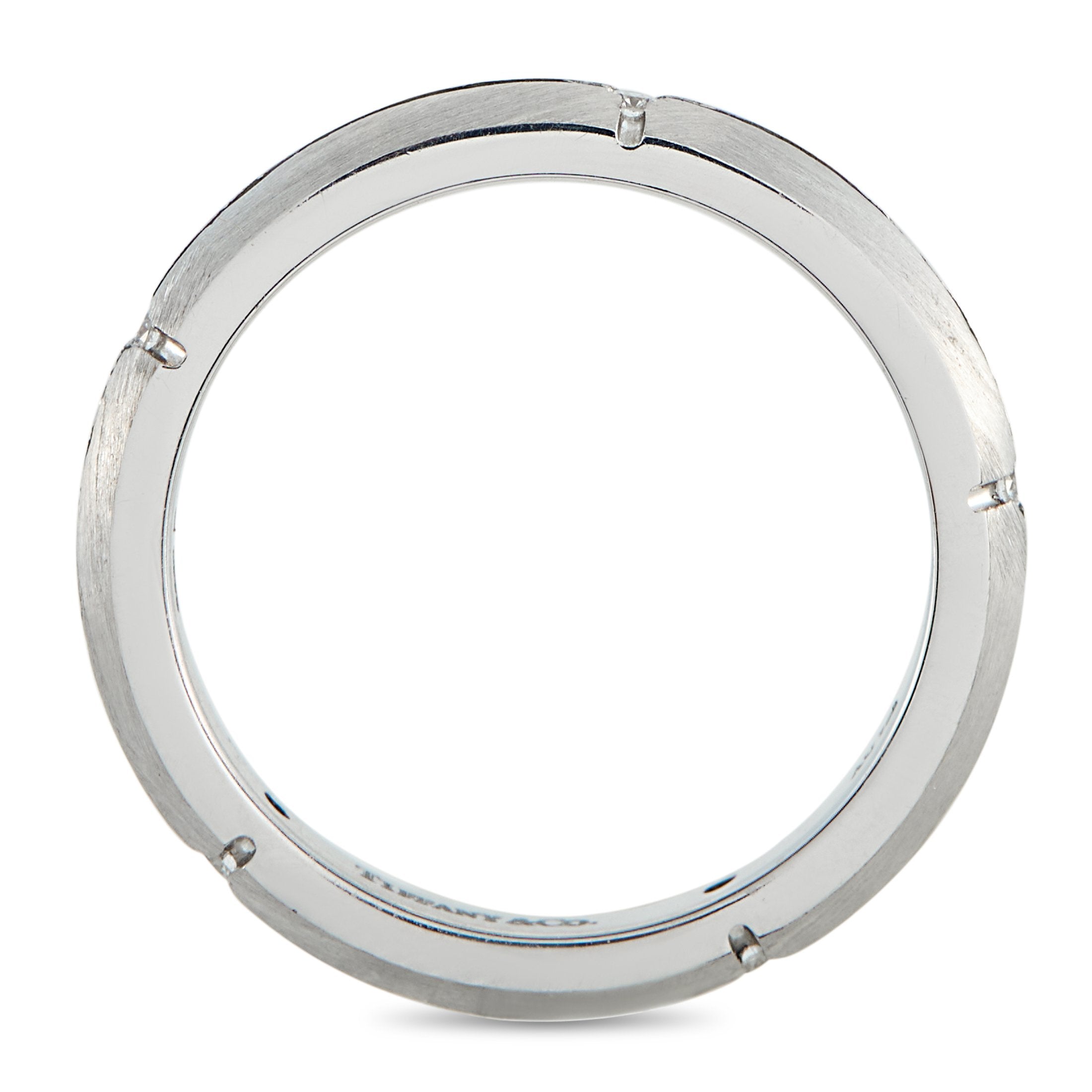 Tiffany & Co. - 18 kt. White gold, Tiffany & Co. 18K White Gold Diamond Band Ring