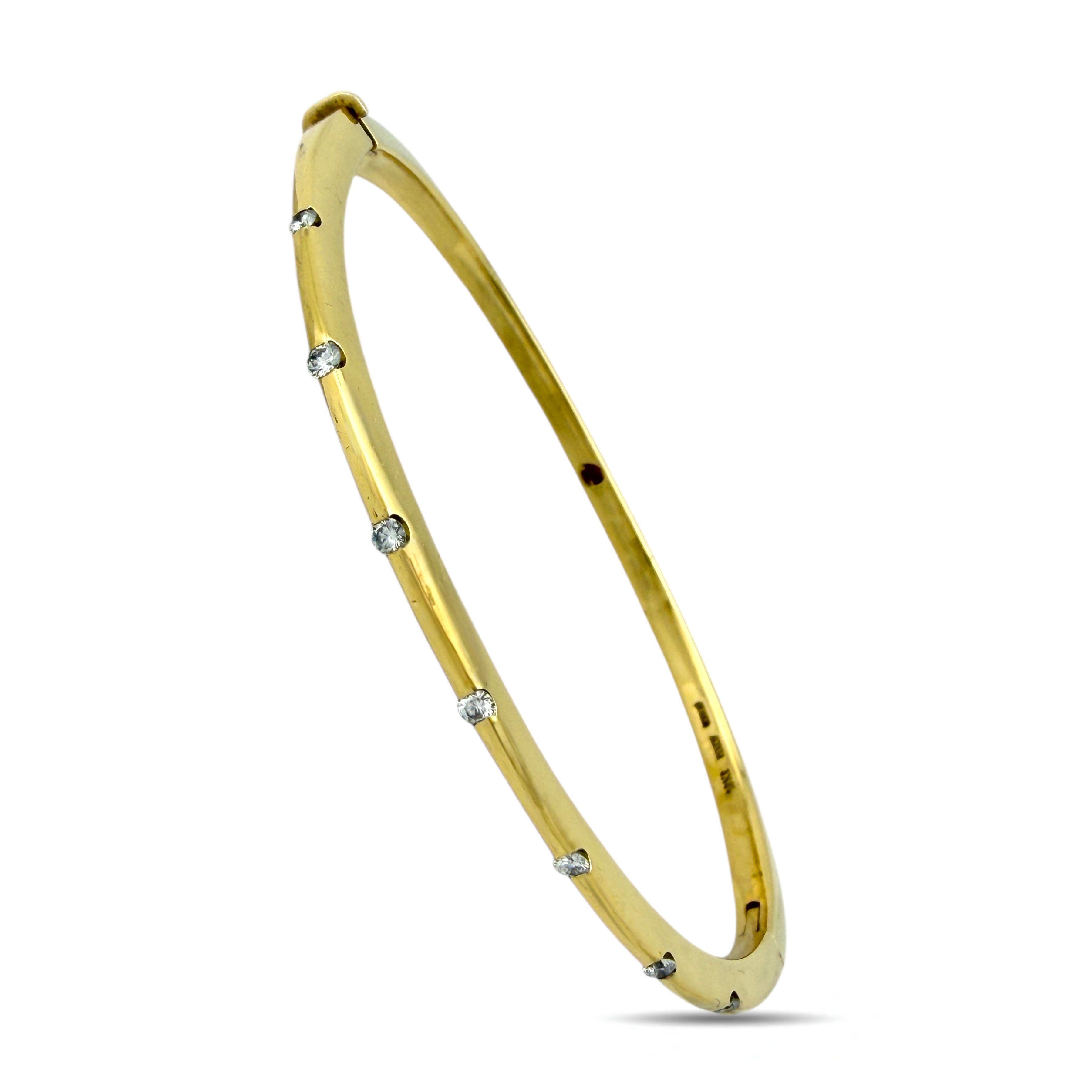 Roberto Coin - Bracelet - 18 kt. Yellow gold, Exclusive Roberto Coin 18K Yellow Gold 0.21ct Diamond Hinged Bracelet -  0.21ct. tw. Diamond