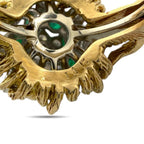 14K Yellow Gold Ring 1.2ct Diamonds and Emerald