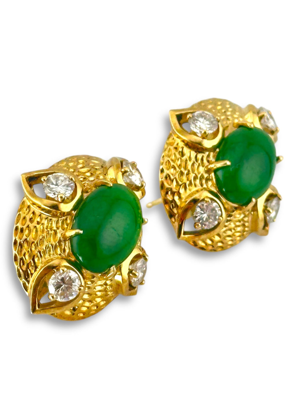 14K Oval Earrings with Diamonds