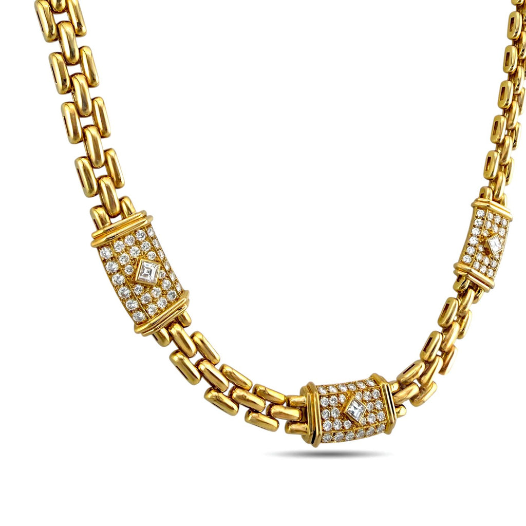 Cartier 4.40ct Diamond Maillon Panthere 18K Yellow Gold Link Necklace