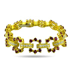 18K Yellow Gold 2ct Diamond and Ruby Bracelet