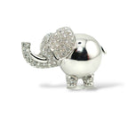 18K White Gold Elephant Pendant Adorned with 2ct Diamonds