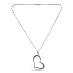 14K White Gold 1.50ct Diamond Heart Pendant Necklace